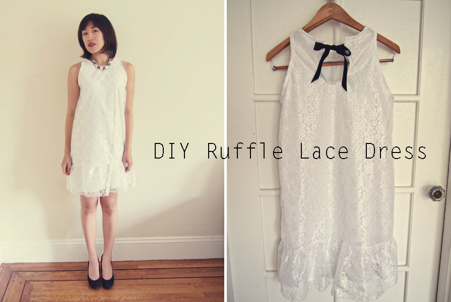 Free Pattern: How to make a ruffle lace dress - ワンピース作り方