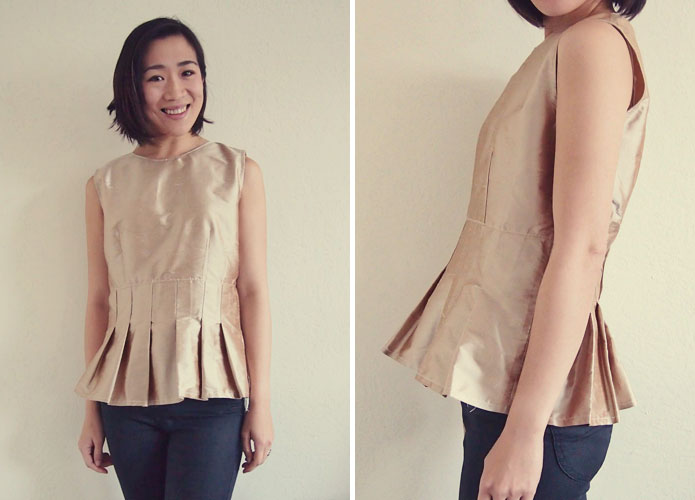 How to make a peplum top a dress sewing - ペプラムトップス - in Love