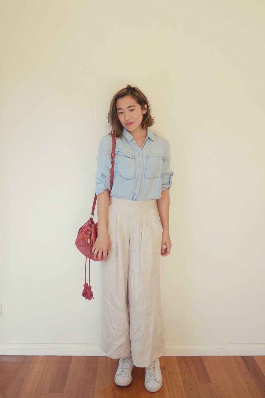 High Waisted Wide Leg Pants Sewing Pattern Hack with Yoko Overalls